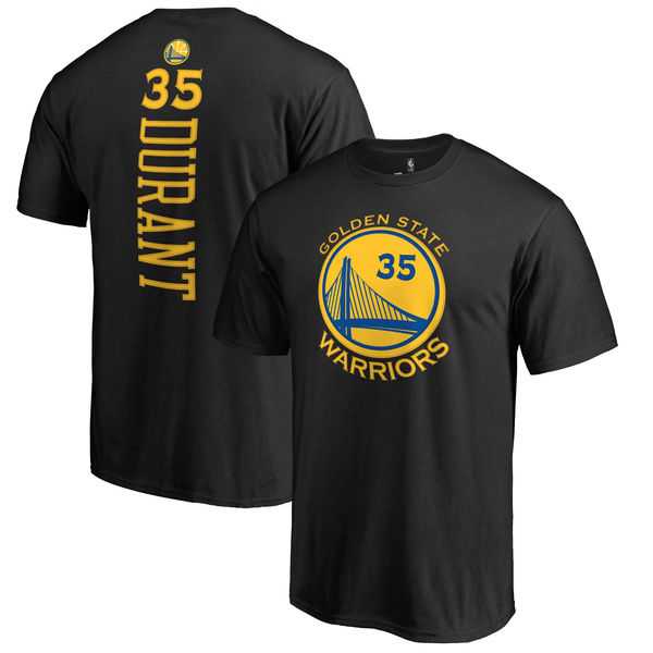 Men's Golden State Warriors 35 Kevin Durant Fanatics Branded Black Backer Name & Number T-Shirt