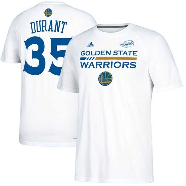 Men's Golden State Warriors 35 Kevin Durant White 2017 NBA Finals Bound Gametime Shooter T-Shirtirt