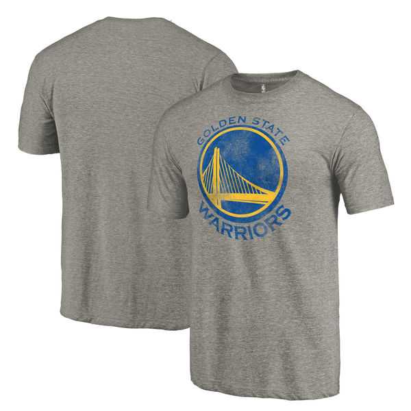 Men's Golden State Warriors Fanatics Branded Heathered Gray Distressed Primary Logo Tri Blend T-Shirt Men's Golden State Warriors Fanatics Branded Heathered Gray Distressed Primary Logo Tri Blend T-Shirt