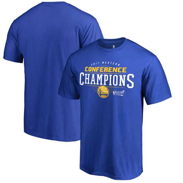 Men's Golden State Warriors Fanatics Branded Royal 2017 Western Conference Champions Finals Crossover T-Shirt