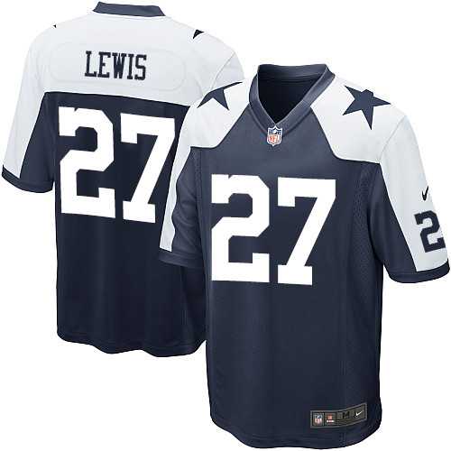 Men's Nike Dallas Cowboys #27 Jourdan Lewis Navy Blue Game Alternate Throwback Jersey