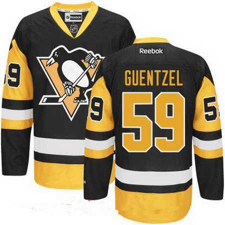Men's Pittsburgh Penguins #59 Jake Guentzel Black Third Stitched NHL Jersey