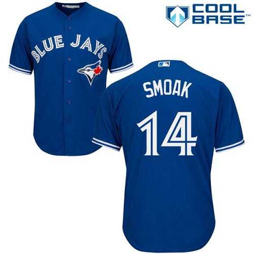 Men's Toronto Blue Jays #14 Justin Smoak Blue Alternate Stitched MLB Jersey