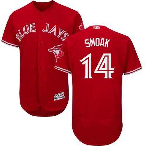 Men's Toronto Blue Jays #14 Justin Smoak Red Flexbase Authentic Collection Alternate Stitched MLB Jersey