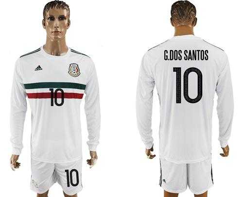 Mexico #10 G.Dos Santos Away Long Sleeves Soccer Country Jersey