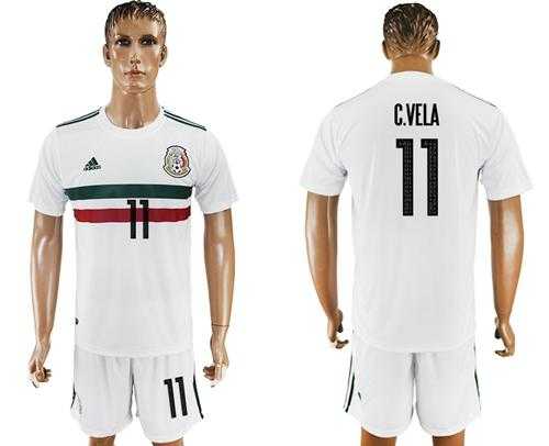 Mexico #11 C.Vela Away Soccer Country Jersey