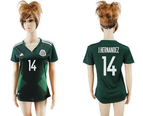 Mexico #14 J.Hernandez Home Soccer Country Jersey