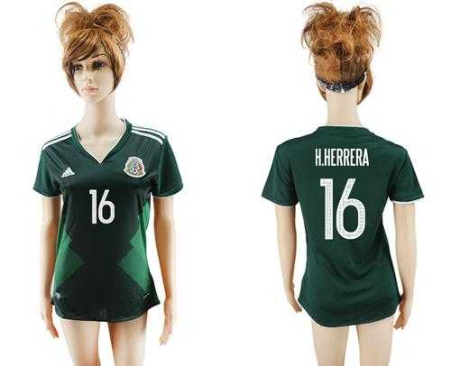 Mexico #16 H.Herrera Home Soccer Country Jersey