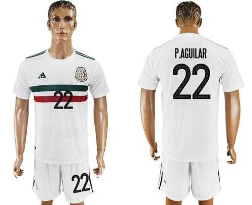 Mexico #22 P.Aguilar Away Soccer Country Jersey