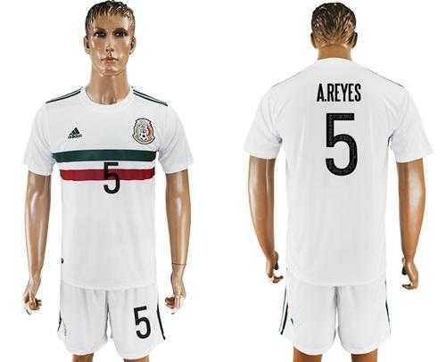 Mexico #5 A.Reyes Away Soccer Country Jersey