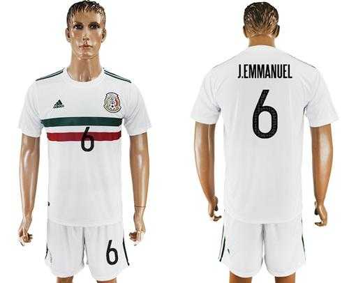 Mexico #6 J.Emmanuel Away Soccer Country Jersey