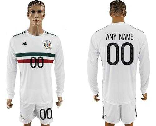 Mexico Personalized Away Long Sleeves Soccer Country Jersey