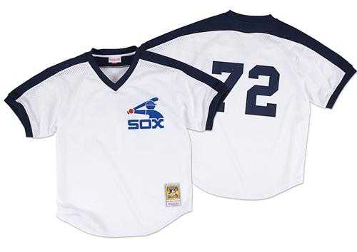 Mitchell And Ness 1981 Chicago White Sox #72 Carlton Fisk White Throwback Stitched MLB Jersey
