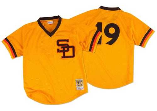 Mitchell And Ness 1982 San Diego Padres #19 Tony Gwynn Gold Throwback Stitched MLB Jersey