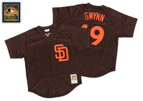 Mitchell And Ness 1985 San Diego Padres #19 Tony Gwynn Brown Throwback Stitched MLB Jersey