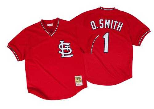 Mitchell And Ness 1996 Arizona Diamondbacks #1 Ozzie Smith Red Stitched MLB Jersey