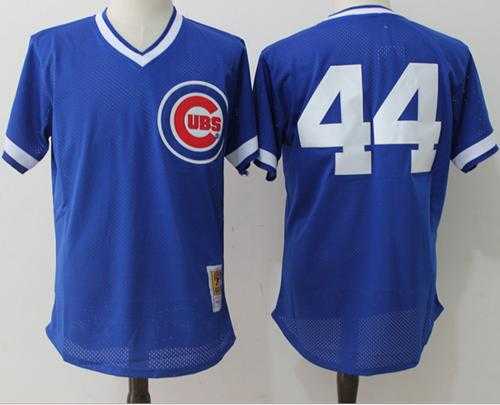 Mitchell And Ness Chicago Cubs #44 Anthony Rizzo Blue Throwback Stitched MLB Jersey
