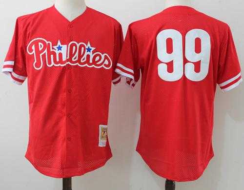Mitchell And Ness Philadelphia Phillies #99 Mitch Williams Red Throwback Stitched MLB Jersey Mitchell And Ness Philadelphia Phillies #99 Mitch Williams Red Throwback Stitched MLB Jersey