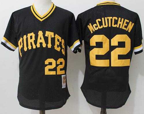 Mitchell And Ness Pittsburgh Pirates #22 Andrew McCutchen Black Throwback Stitched MLB Jersey