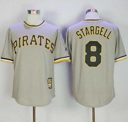 Mitchell And Ness Pittsburgh Pirates #8 Willie Stargell Grey Throwback Stitched MLB Jersey