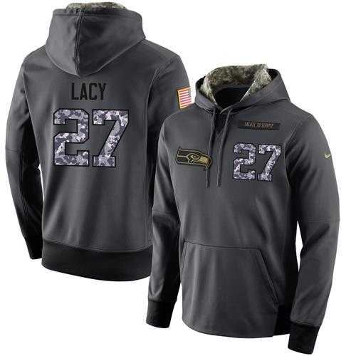 NFL Men's Nike Seattle Seahawks #27 Eddie Lacy Stitched Black Anthracite Salute to Service Player Performance Hoodie NFL Men's Nike Seattle Seahawks #27 Eddie Lacy Stitched Black Anthracite Salute to Service Player Performance Hoodie