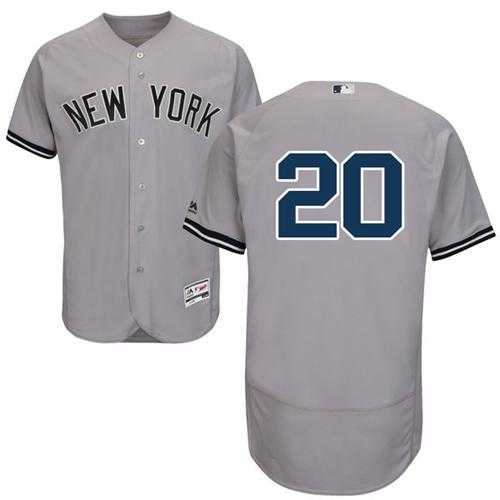 New York Yankees #20 Jorge Posada Grey Flexbase Authentic Collection Stitched MLB Jersey