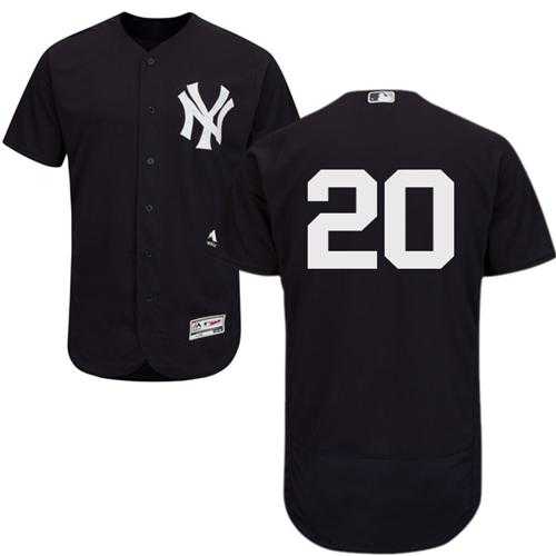 New York Yankees #20 Jorge Posada Navy Blue Flexbase Authentic Collection Stitched MLB Jersey
