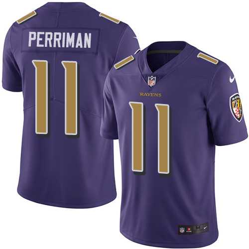 Nike Baltimore Ravens #11 Breshad Perriman Purple Men's Stitched NFL Limited Rush Jersey
