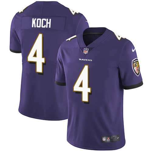 Nike Baltimore Ravens #4 Sam Koch Purple Team Color Men's Stitched NFL Vapor Untouchable Limited Jersey