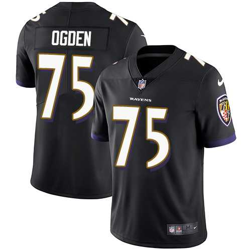 Nike Baltimore Ravens #75 Jonathan Ogden Black Alternate Men's Stitched NFL Vapor Untouchable Limited Jersey