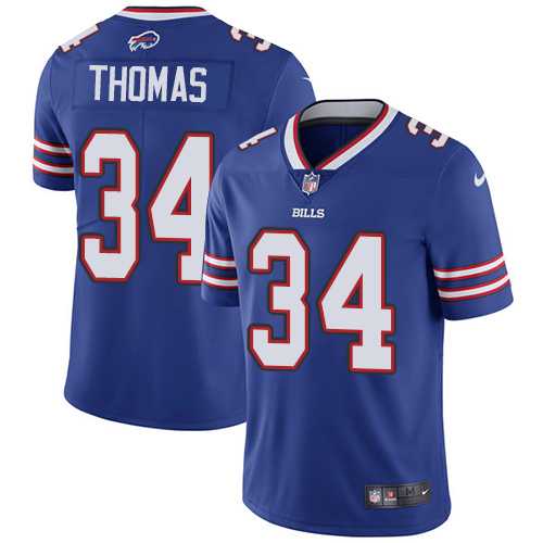 Nike Buffalo Bills #34 Thurman Thomas Royal Blue Team Color Men's Stitched NFL Vapor Untouchable Limited Jersey
