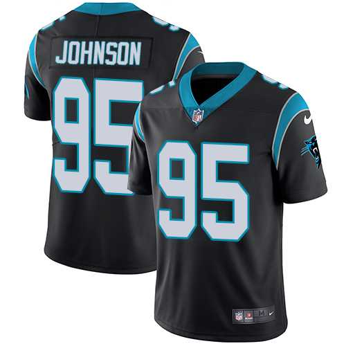Nike Carolina Panthers #95 Charles Johnson Black Team Color Men's Stitched NFL Vapor Untouchable Limited Jersey