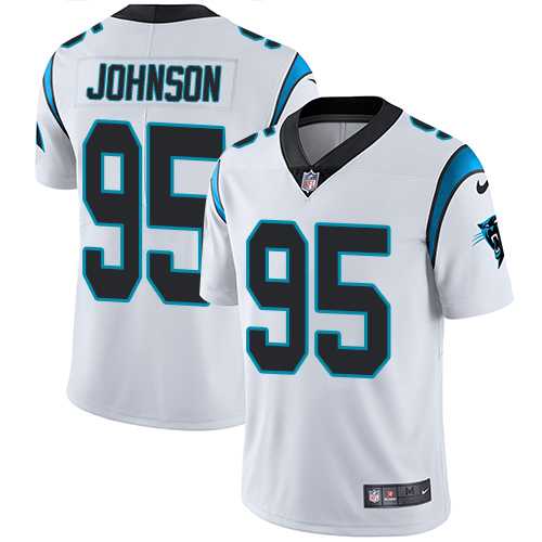 Nike Carolina Panthers #95 Charles Johnson White Men's Stitched NFL Vapor Untouchable Limited Jersey