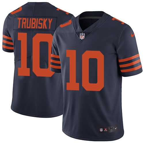 Nike Chicago Bears #10 Mitchell Trubisky Navy Blue Alternate Men's Stitched NFL Vapor Untouchable Limited Jersey