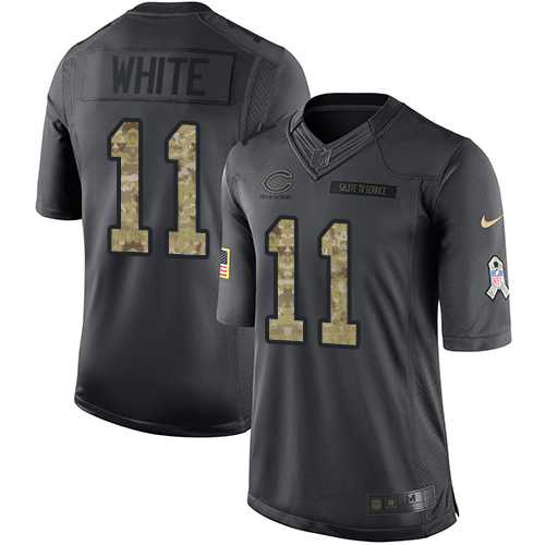 Nike Chicago Bears #11 Kevin White Black Men's Stitched NFL Limited 2016 Salute to Service Jersey