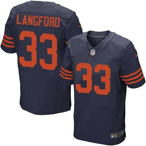 Nike Chicago Bears #33 Jeremy Langford Navy Blue Alternate Men's Stitched NFL Elite Jersey