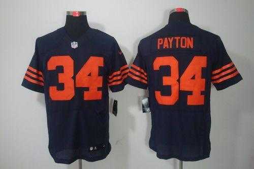 Nike Chicago Bears #34 Walter Payton Navy Blue Alternate Men's Stitched NFL Elite Jersey