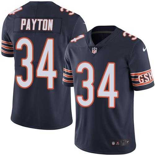 Nike Chicago Bears #34 Walter Payton Navy Blue Team Color Men's Stitched NFL Vapor Untouchable Limited Jersey