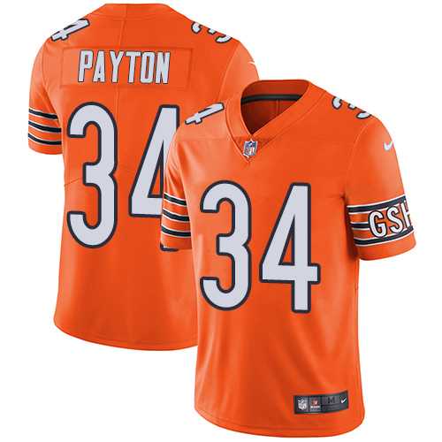 Nike Chicago Bears #34 Walter Payton Orange Men's Stitched NFL Limited Rush Jersey