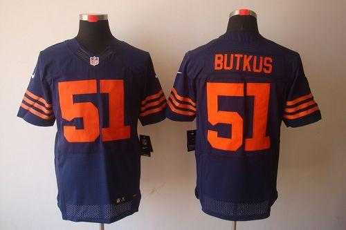 Nike Chicago Bears #51 Dick Butkus Navy Blue Alternate Men's Stitched NFL Elite Jersey
