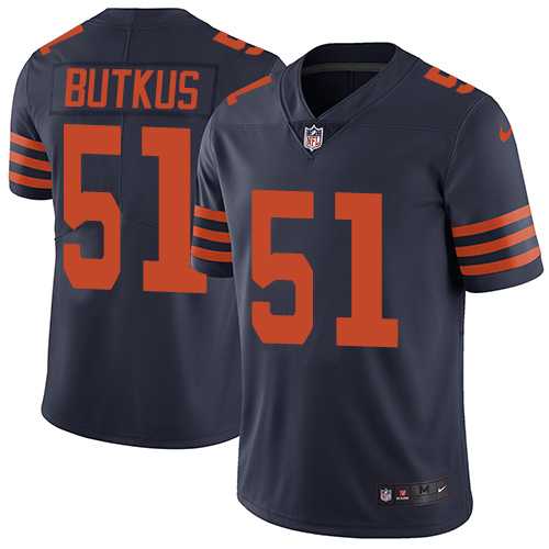 Nike Chicago Bears #51 Dick Butkus Navy Blue Alternate Men's Stitched NFL Vapor Untouchable Limited Jersey