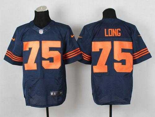 Nike Chicago Bears #75 Kyle Long Navy Blue Alternate Men's Stitched NFL Elite Jersey