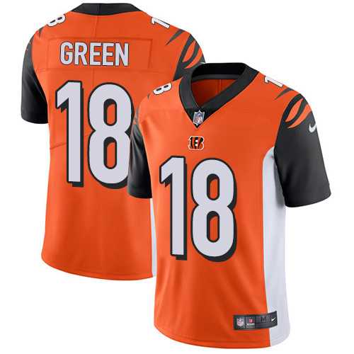 Nike Cincinnati Bengals #18 A.J. Green Orange Alternate Men's Stitched NFL Vapor Untouchable Limited Jersey