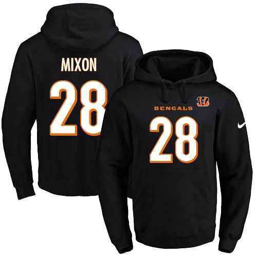 Nike Cincinnati Bengals #28 Joe Mixon Black Name & Number Pullover NFL Hoodie