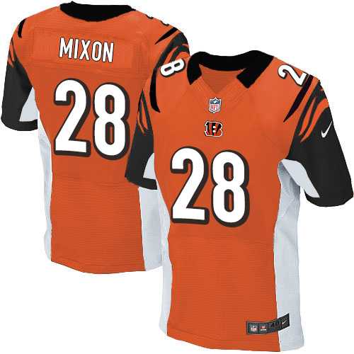 Nike Cincinnati Bengals #28 Joe Mixon Orange Alternate Men's Stitched NFL Elite Jersey