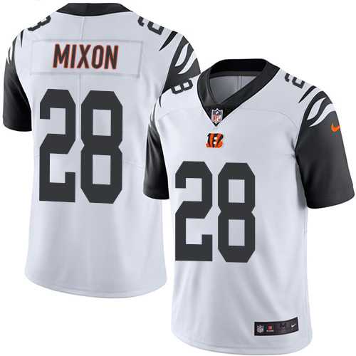 Nike Cincinnati Bengals #28 Joe Mixon White Men's Stitched NFL Limited Rush Jersey
