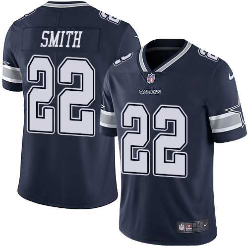 Nike Dallas Cowboys #22 Emmitt Smith Navy Blue Team Color Men's Stitched NFL Vapor Untouchable Limited Jersey