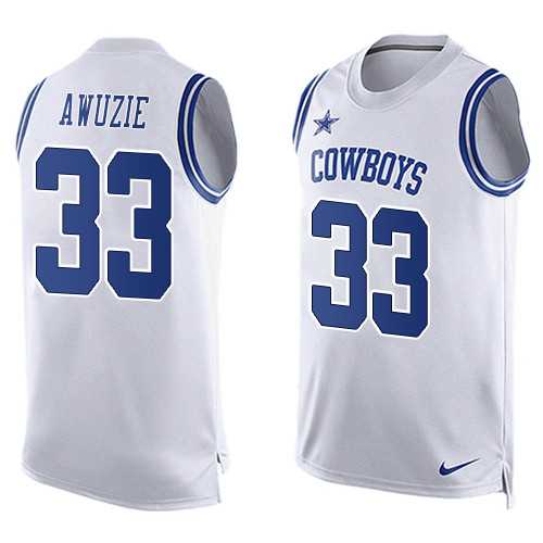 Nike Dallas Cowboys #33 Chidobe Awuzie White Men's Stitched NFL Limited Tank Top Jersey