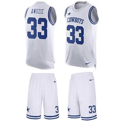 Nike Dallas Cowboys #33 Chidobe Awuzie White Men's Stitched NFL Limited Tank Top Suit Jersey