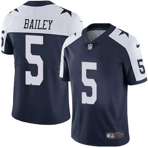 Nike Dallas Cowboys #5 Dan Bailey Navy Blue Thanksgiving Men's Stitched NFL Vapor Untouchable Limited Throwback Jersey